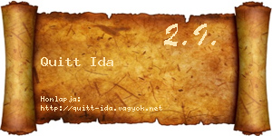 Quitt Ida névjegykártya